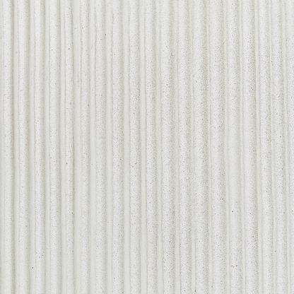 White Outdoor Plant Pot 45cm Clay Fibre Uv Ribbed