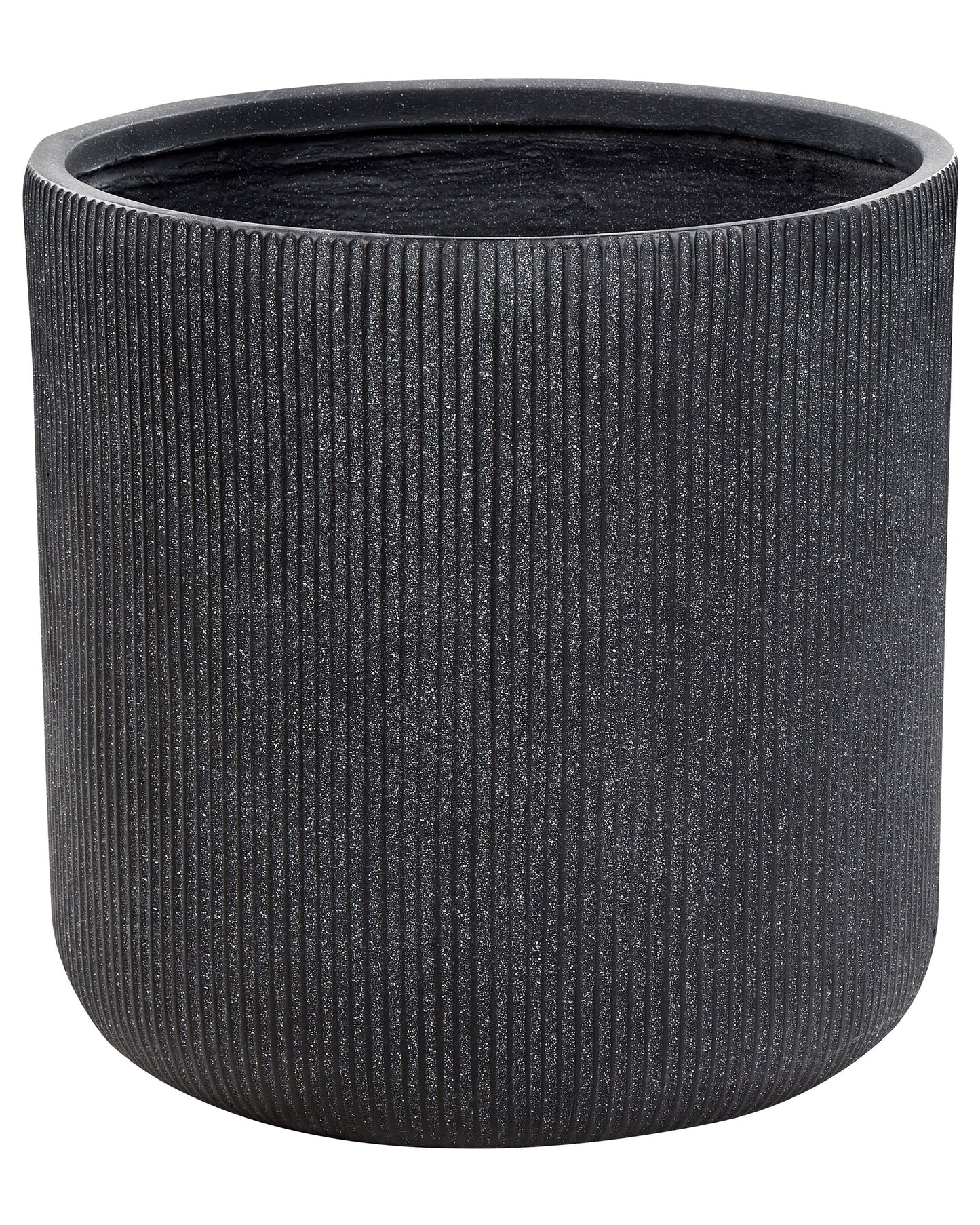 Graphite Grey Outdoor Plant Pot 55cm Ribbed UV Resistant