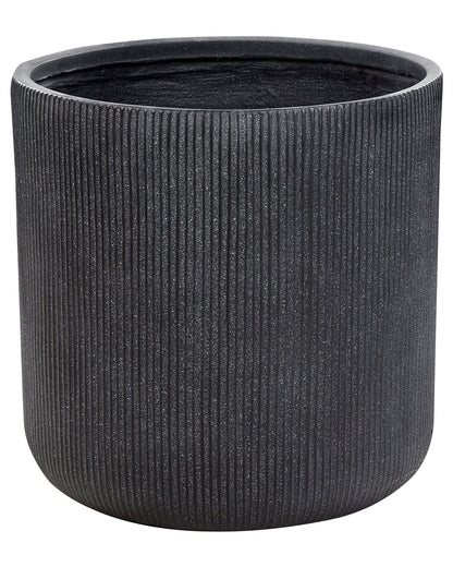 Graphite Grey Outdoor Plant Pot 55cm Ribbed UV Resistant