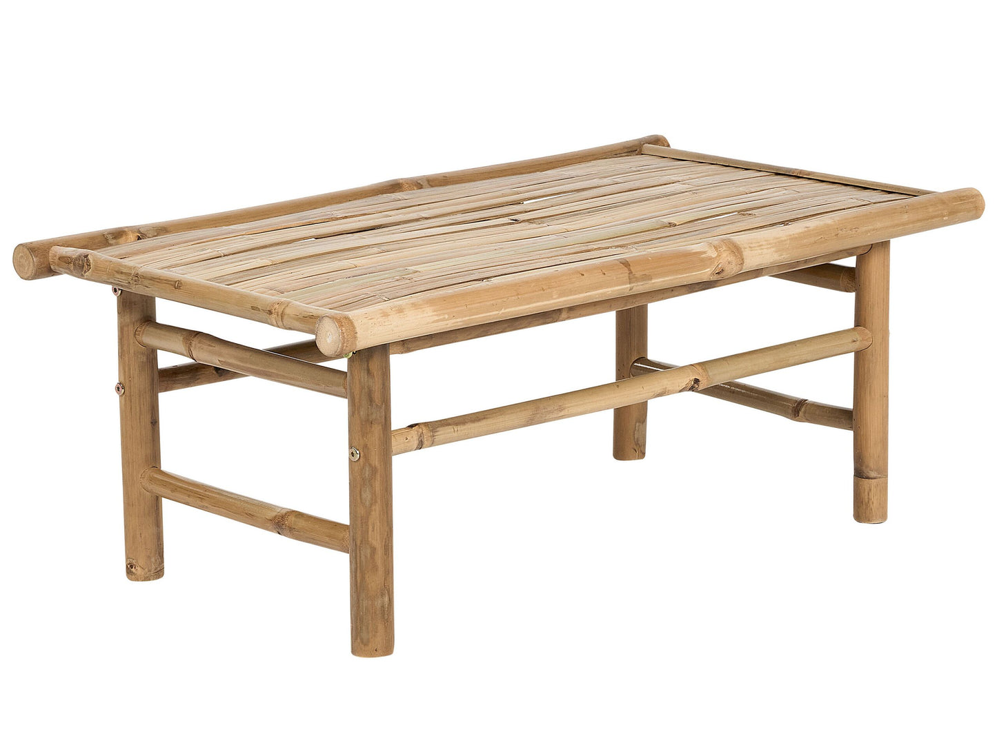 Bamboo Coffee Table 80 x 45cm Rustic Light Wood Indoor Outdoor