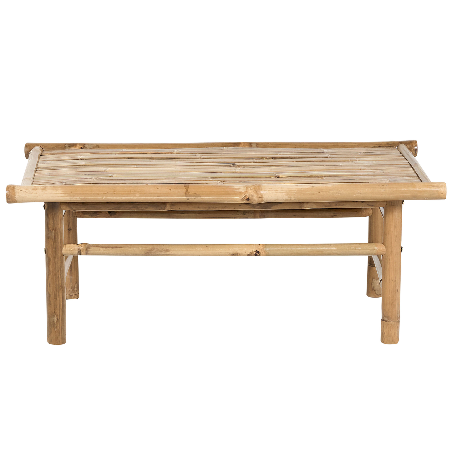 Bamboo Coffee Table 80 x 45cm Rustic Light Wood Indoor Outdoor