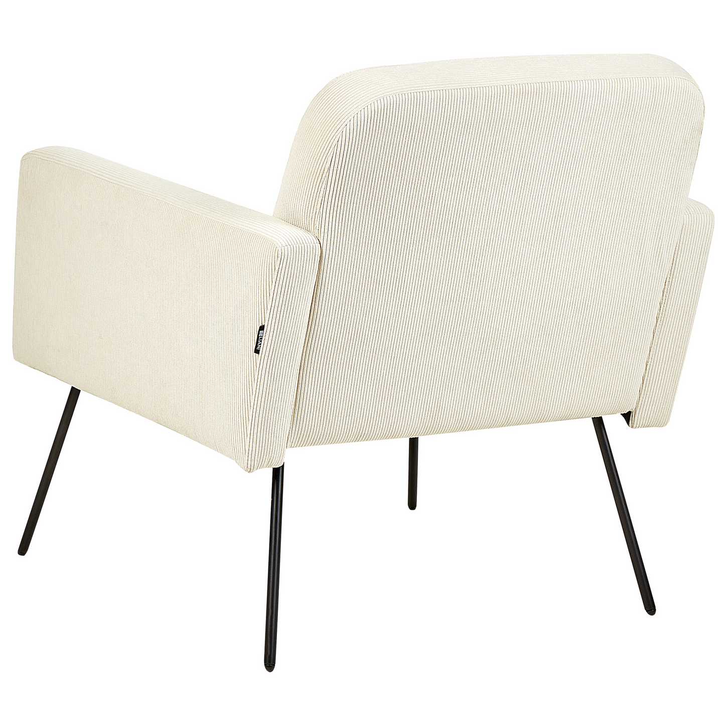 Belmont Armchair Corduroy Beige with Slender Black Metal Legs