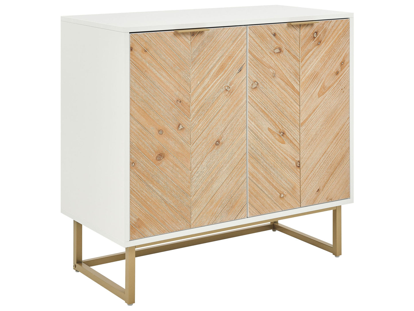 BrandName Scandinavian Sideboard White And Light Wood 2 Door