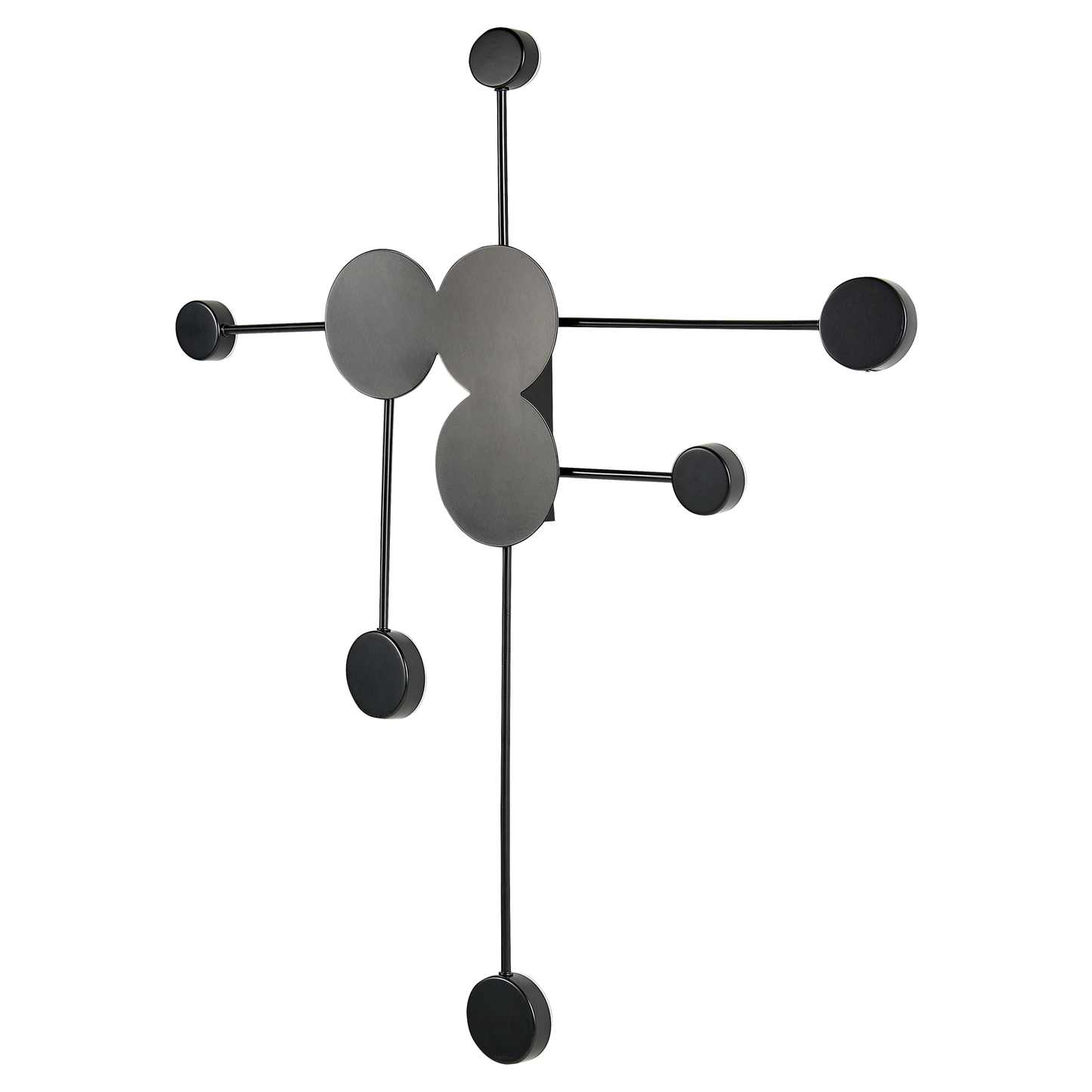Wall Lamp Black Powder Coated Metal Six Point Lighting Modern Contemporary Design