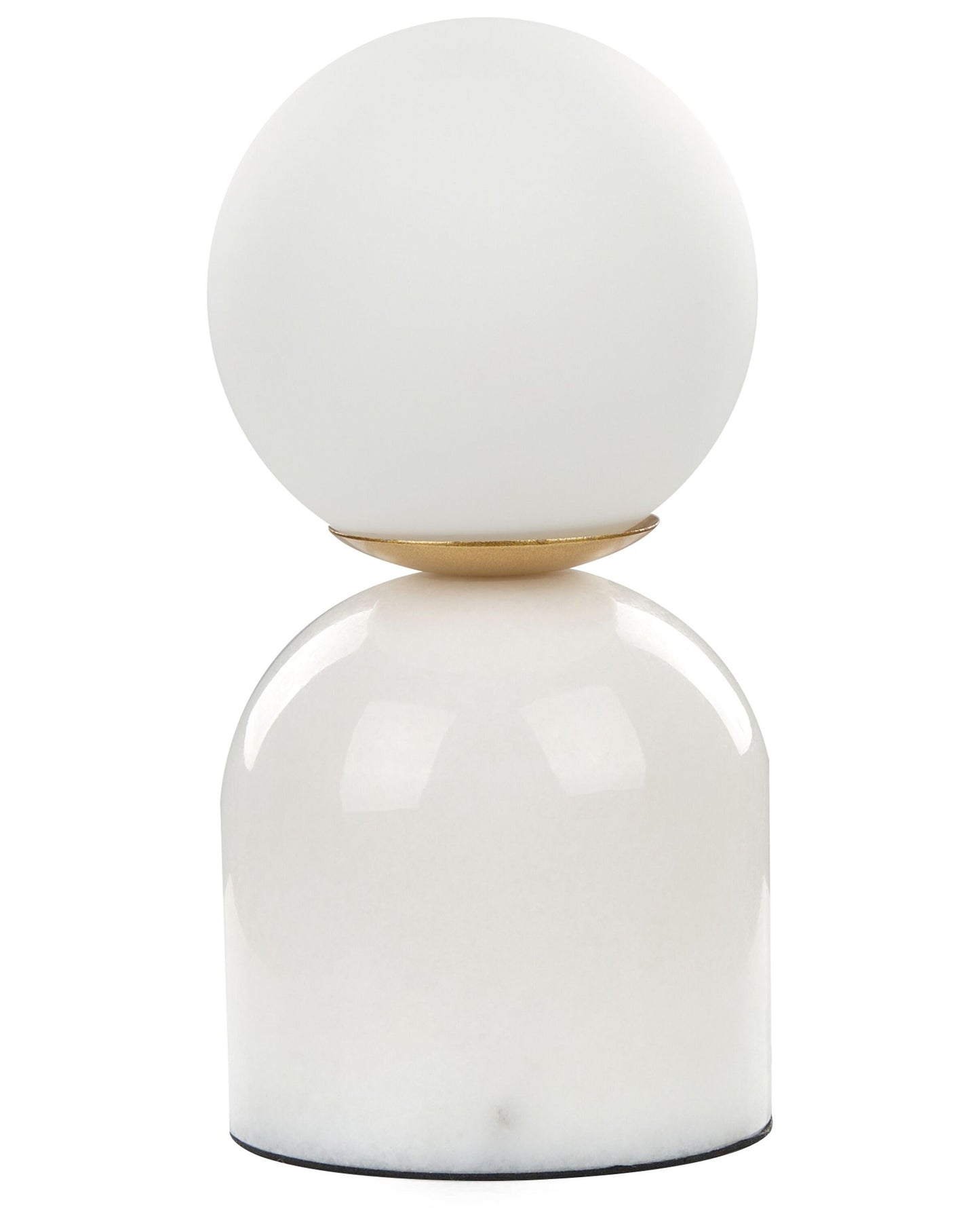 Luxor Table Lamp White Glass Round Shade Marble Base Nightstand Modern Home Lighting