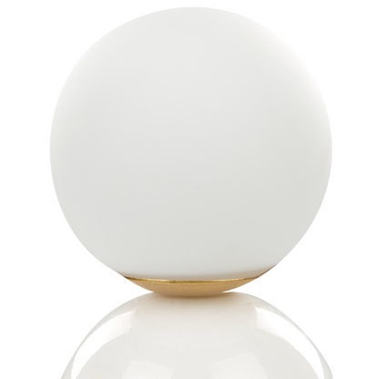 Luxor Table Lamp White Glass Round Shade Marble Base Nightstand Modern Home Lighting