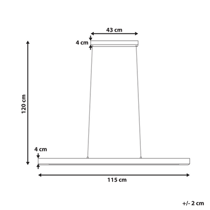 Oakwood Dark Oak Pendant Lamp 115cm Integrated LED With Dimmer Remote