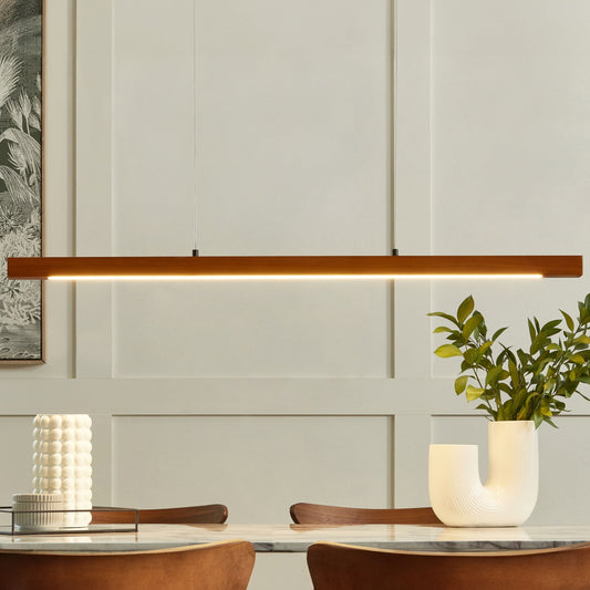 Oakwood Dark Oak Pendant Lamp 115cm Integrated LED With Dimmer Remote