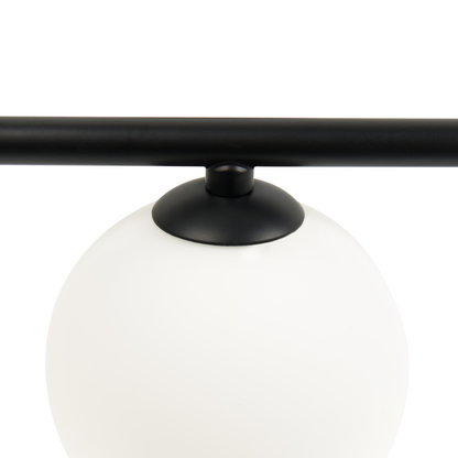 Wall Lamp Black Ring With Four Glass Globes 70cm