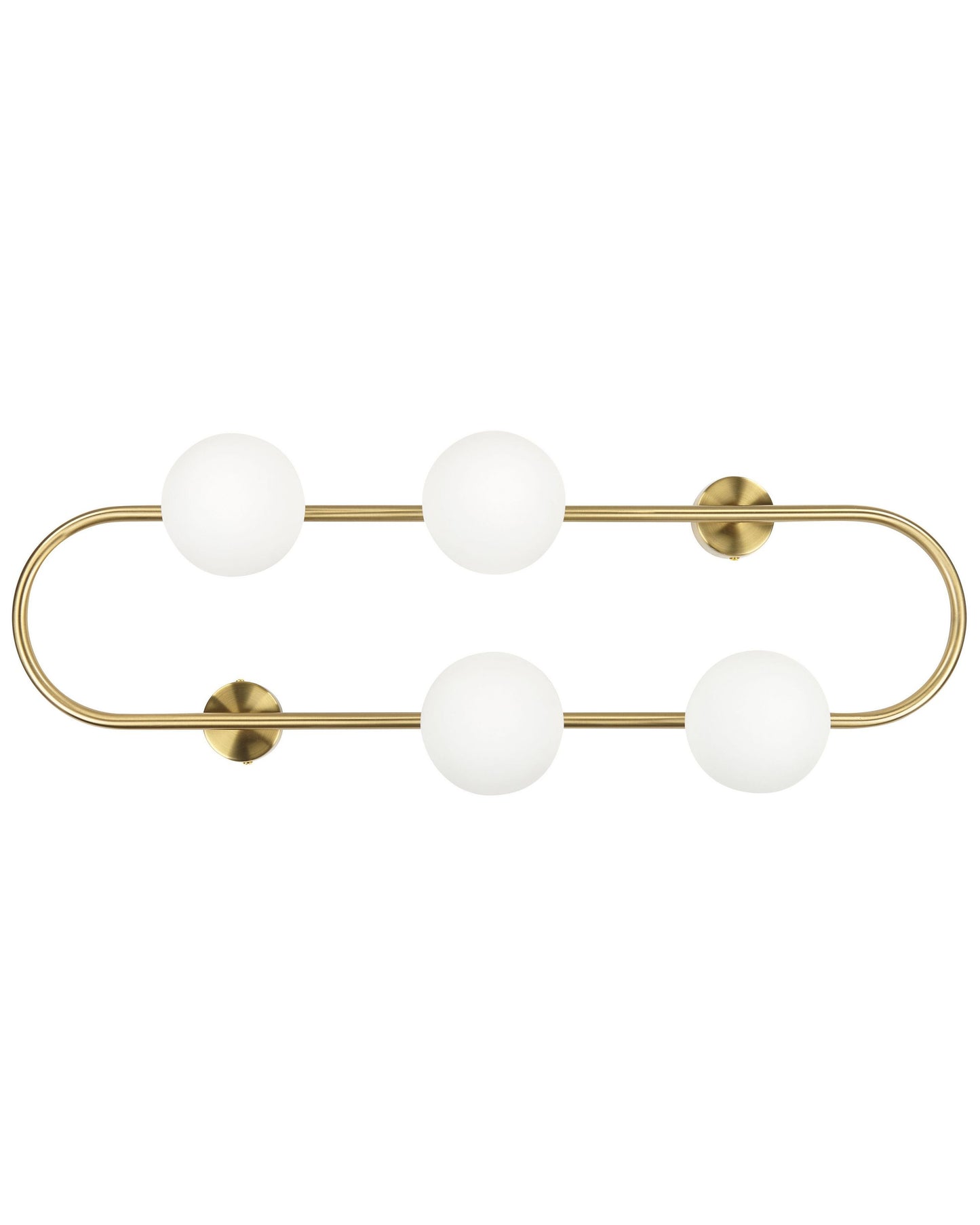 Wall Lamp Gold Ring 4 Lights Glass Shades 70cm Modern