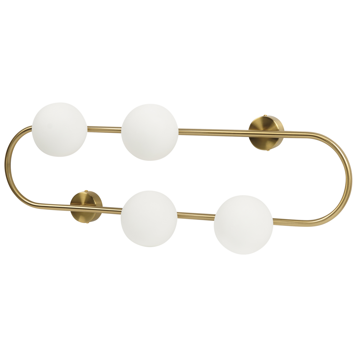 Wall Lamp Gold Ring 4 Lights Glass Shades 70cm Modern