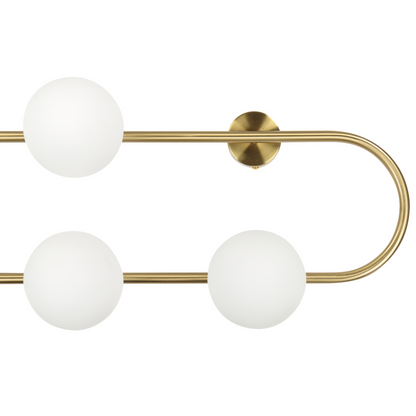 Wall Lamp Gold Ring 4 Lights Glass Shades 70cm Modern