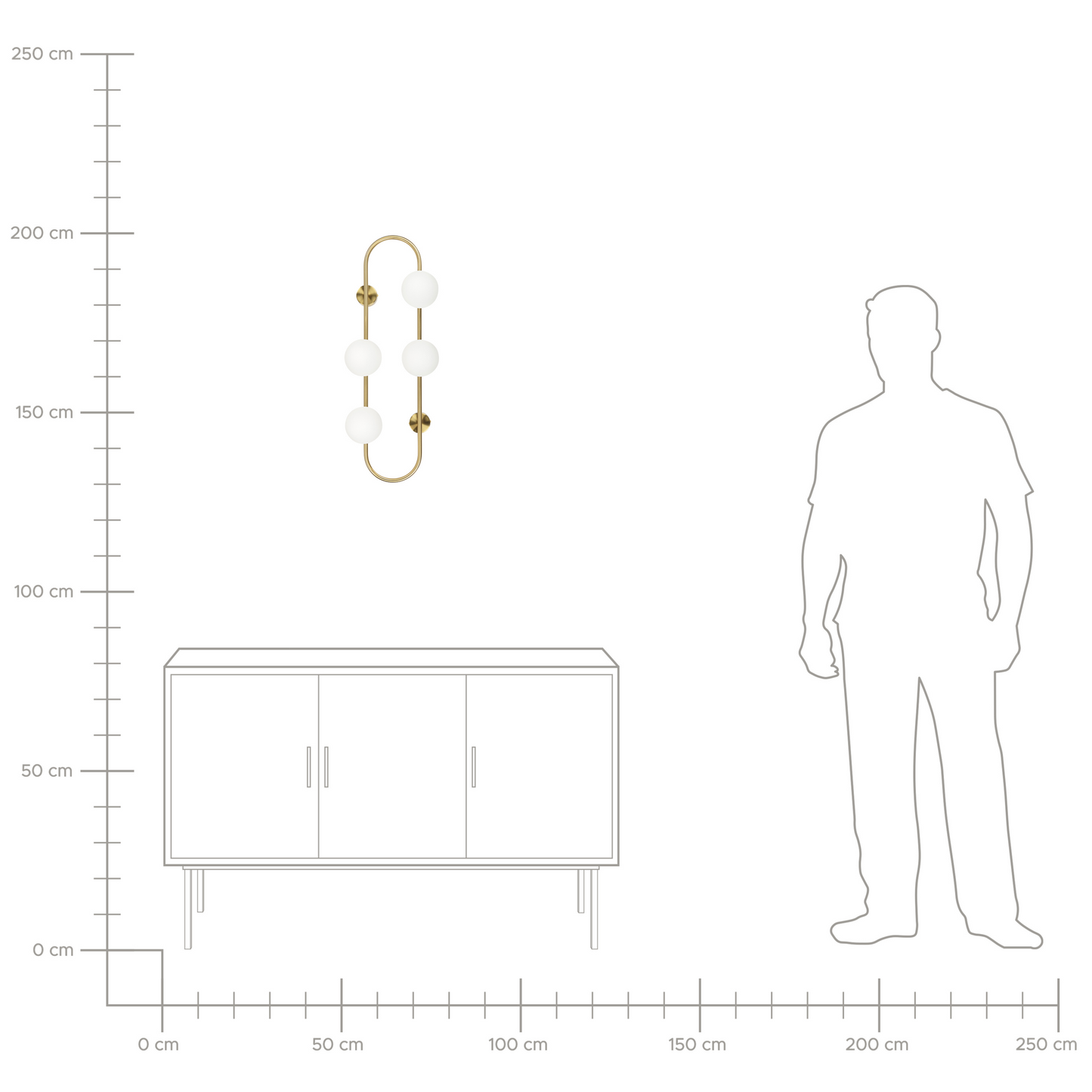 Wall Lamp Gold Ring 4 Lights Glass Shades 70cm Modern