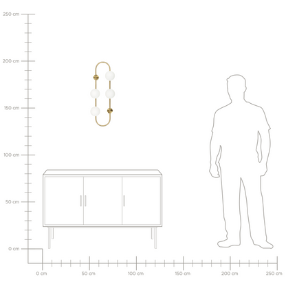 Wall Lamp Gold Ring 4 Lights Glass Shades 70cm Modern