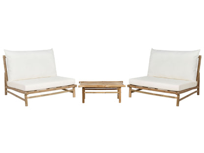 Lounge Set 2 Seater With Coffee Table Light Brown Cushions