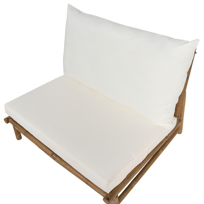Lounge Set 2 Seater With Coffee Table Light Brown Cushions