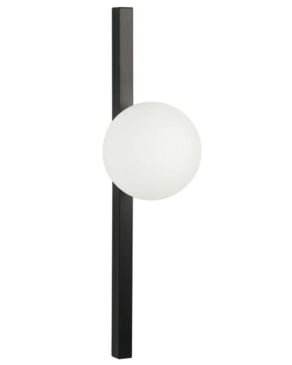 Wall Lamp Black White Glass Globe 55cm Modern