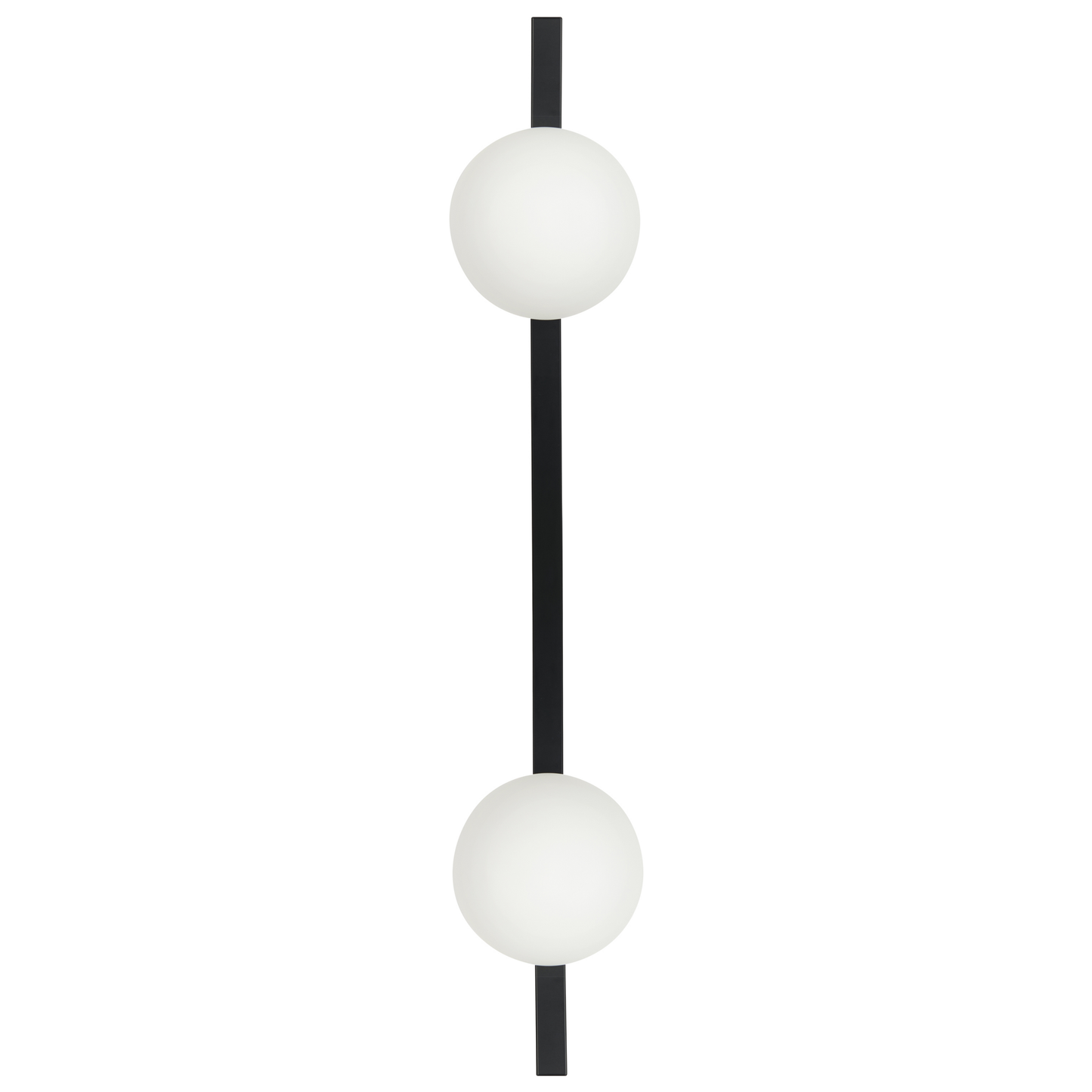 Wall Lamp 2 Lights Black White Glass Globe Shade 85cm