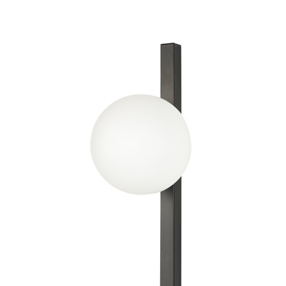 Wall Lamp 2 Lights Black White Glass Globe Shade 85cm