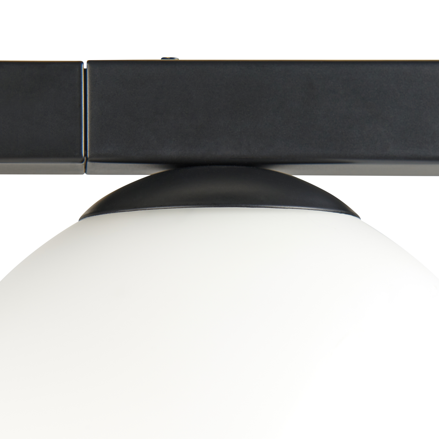 Wall Lamp 2 Lights Black White Glass Globe Shade 85cm