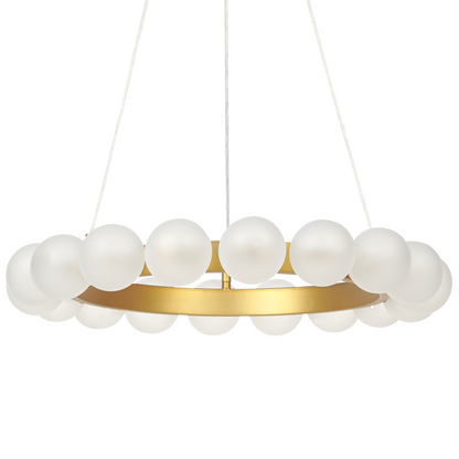 Pendant Lamp Gold Iron Glass Shade 18 Light Modern Glamour Living Room Dining