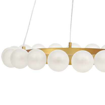 Pendant Lamp Gold Iron Glass Shade 18 Light Modern Glamour Living Room Dining