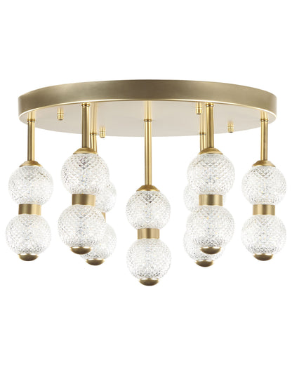 Lighting Pendant Lamp Gold Metal Glass Shade LED Round