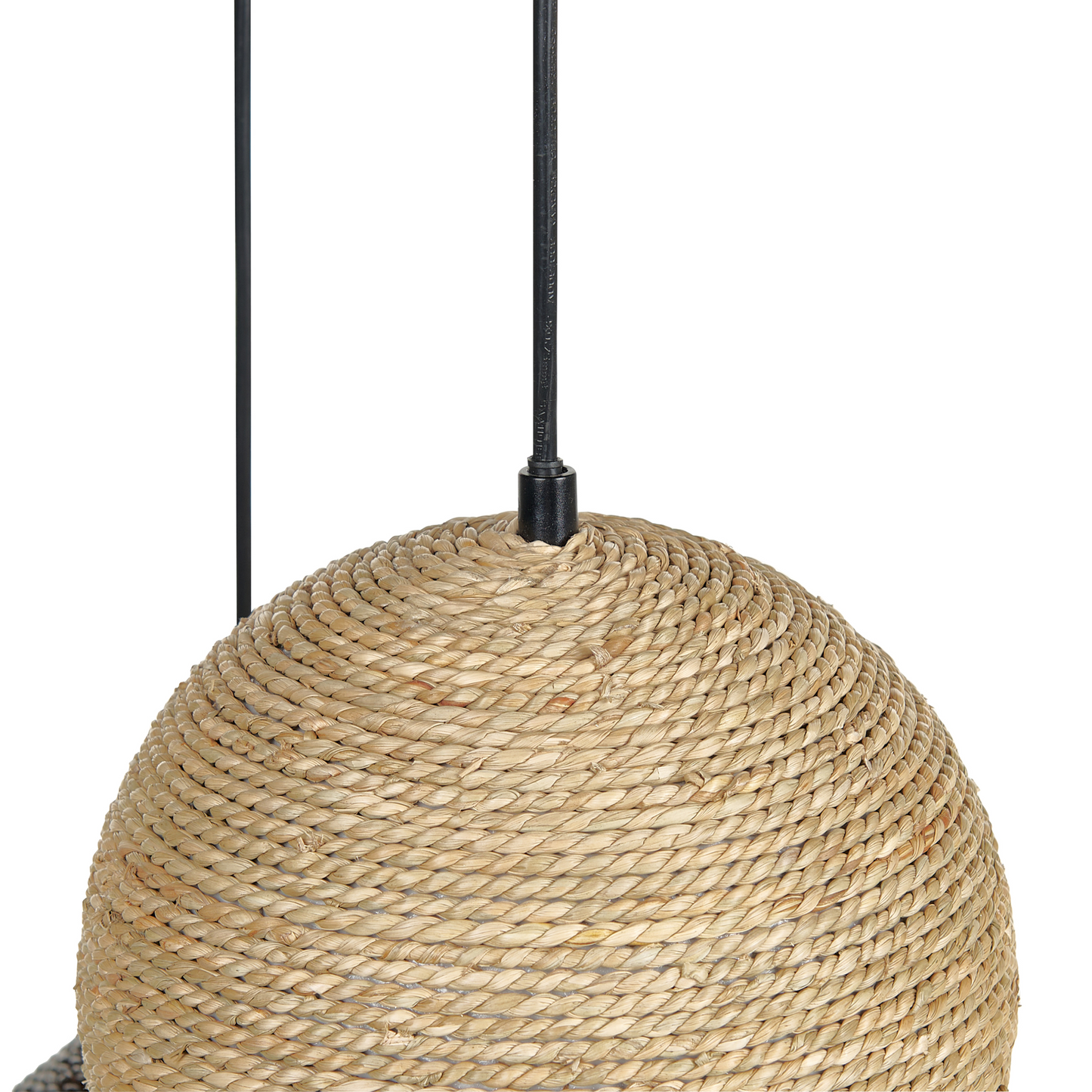 Pendant Lamp Multicolor Boho Iron Straw Rope 3 Light