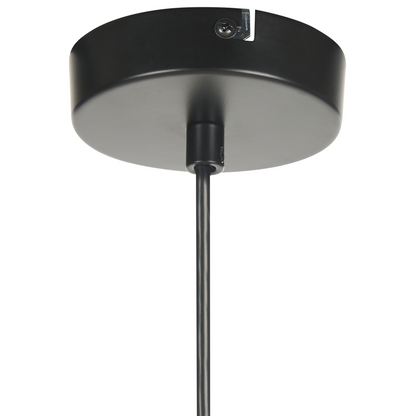 Natural Paper Rattan Pendant Lamp In Black Metal Finish Bohemian Living Room Light