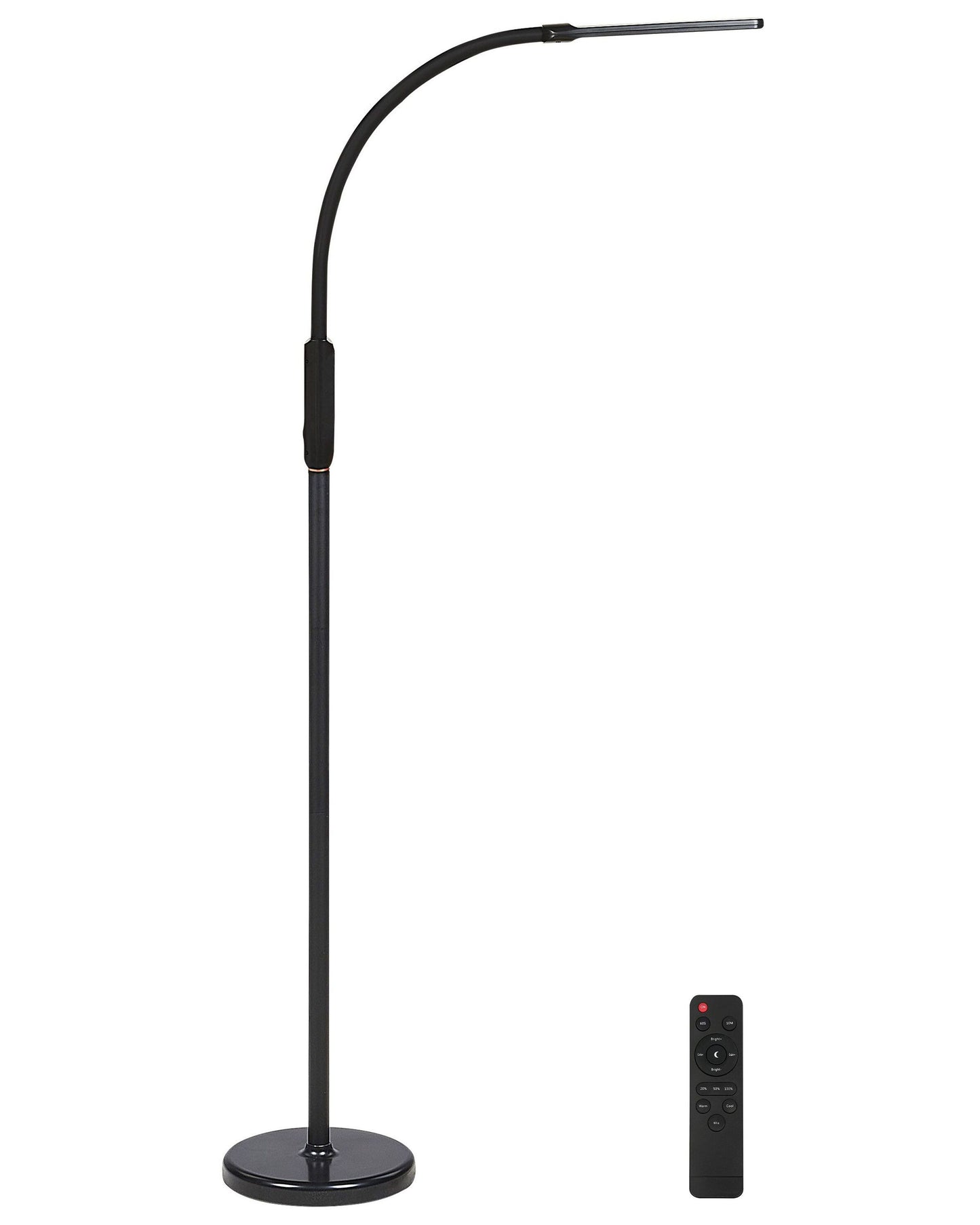 3 In 1 Floor LED Lamp Black Metal With Touch Dimming And Modern Industrial Style