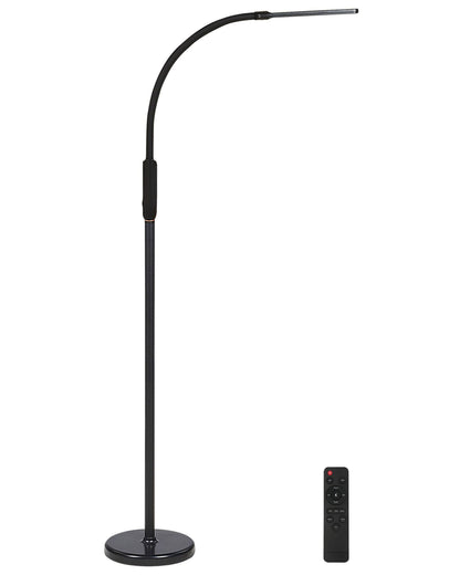 3 In 1 Floor LED Lamp Black Metal With Touch Dimming And Modern Industrial Style