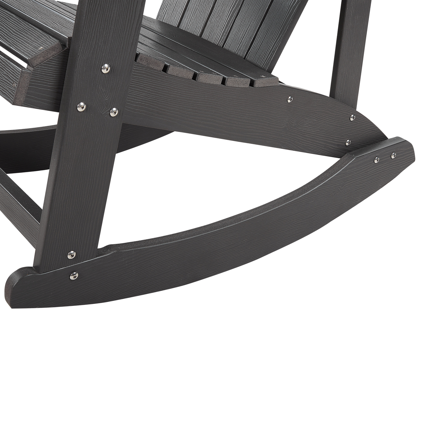 Garden Rocking Chair Dark Grey Plastic Wood Slatted