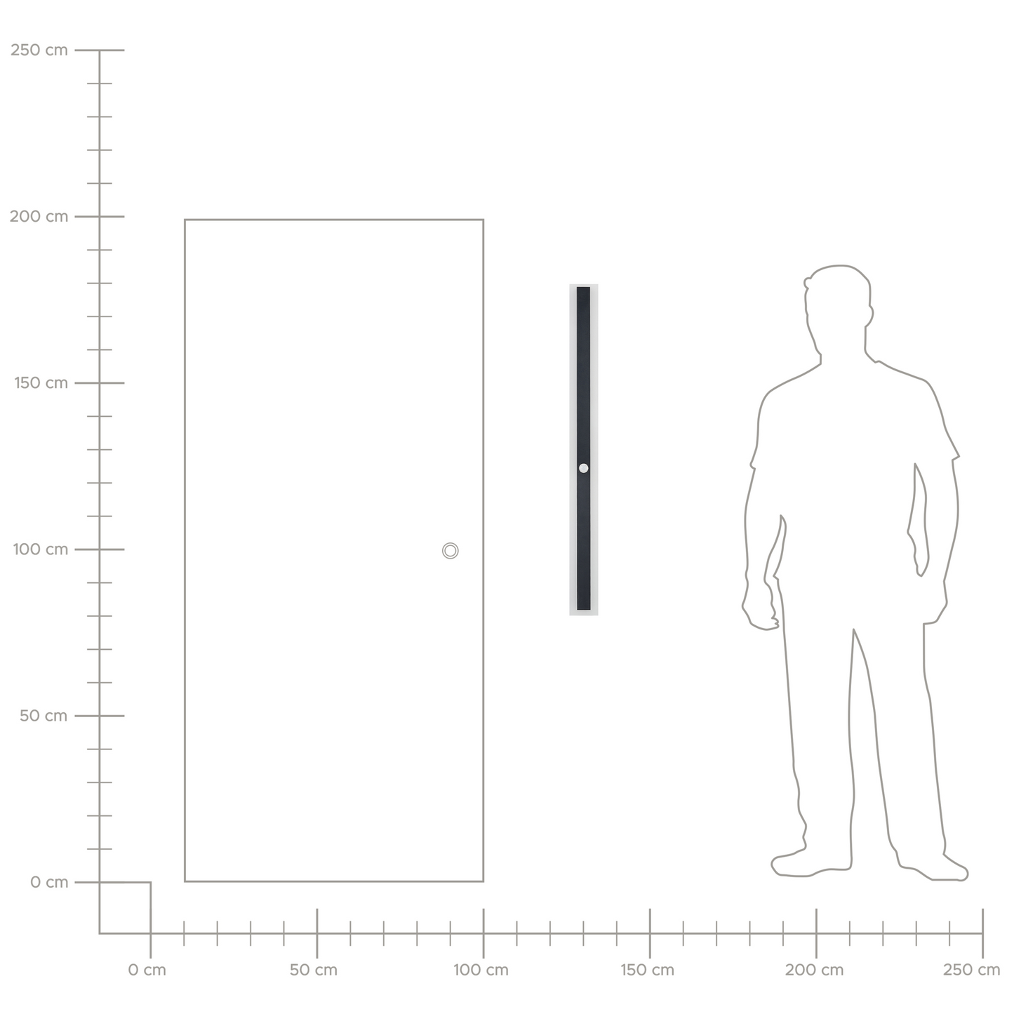 Outdoor LED Wall Light Black 100cm Motion Sensor