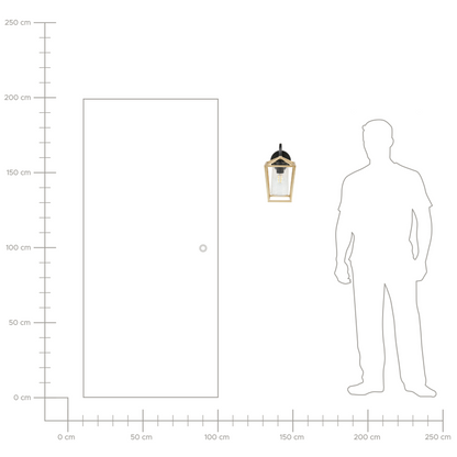 Outdoor Wall Light Gold Sconce Matte Iron Glass