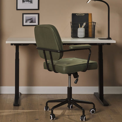 Desk LED Lamp Black Aluminum 68cm Dimmable With Light Sensor Three Color Temperatures Modern Office