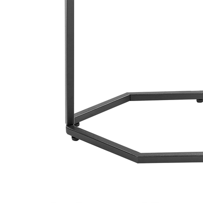 LuxeLine Console Table White Marble Effect Black Iron Legs 100x30
