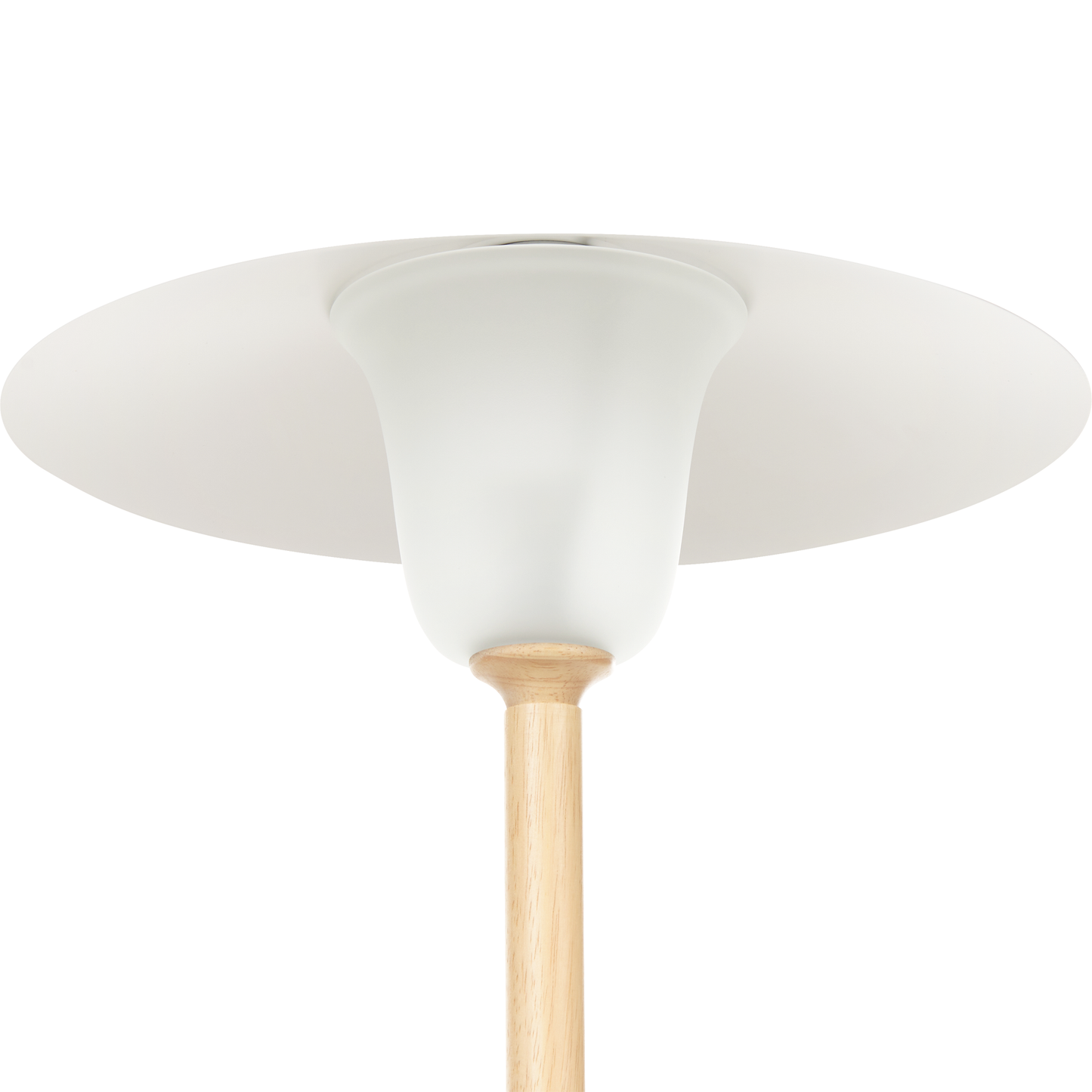 Floor Lamp White Shade Oak Wood Frame Minimalist