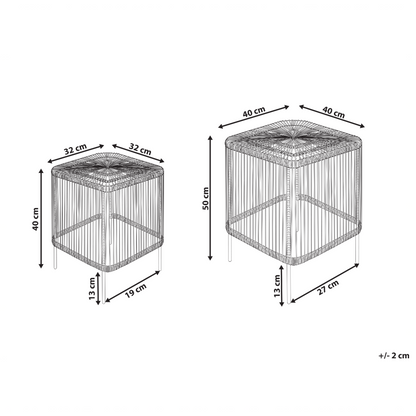 Set of 2 Rattan Garden Coffee Tables UV Resistant