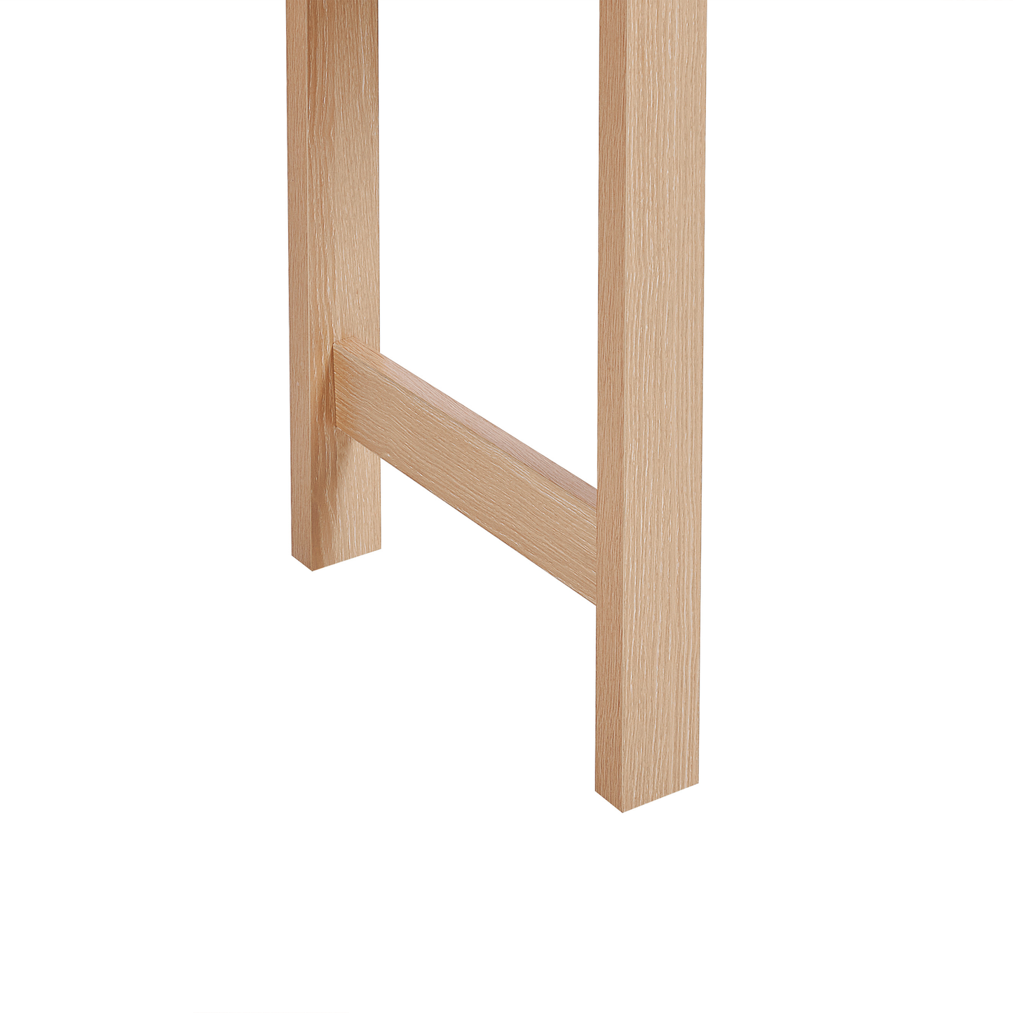 Console Table Light Brown Manufactured Wood 100 by 32cm With Two Drawers Black Handles Boho Modern