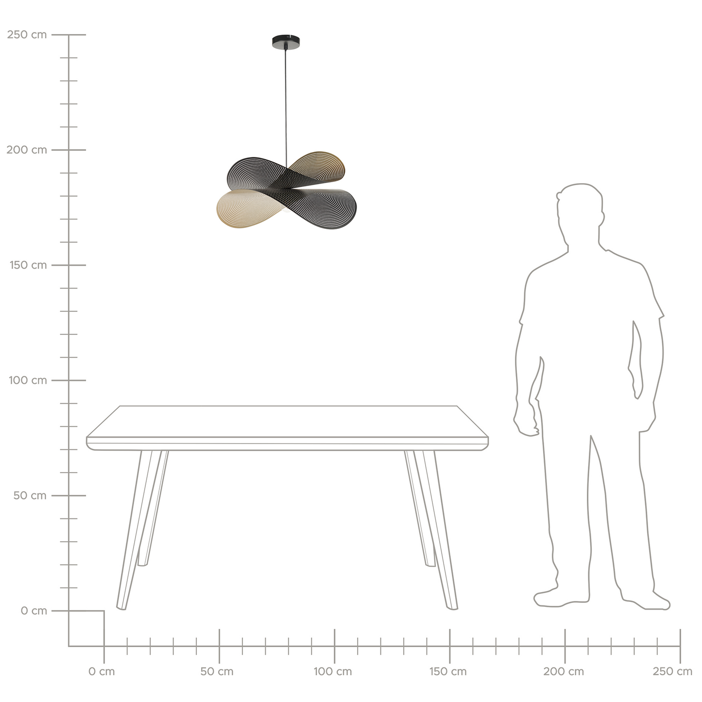 Lighting Pendant Lamp Black And Gold Perforated Curved Shade