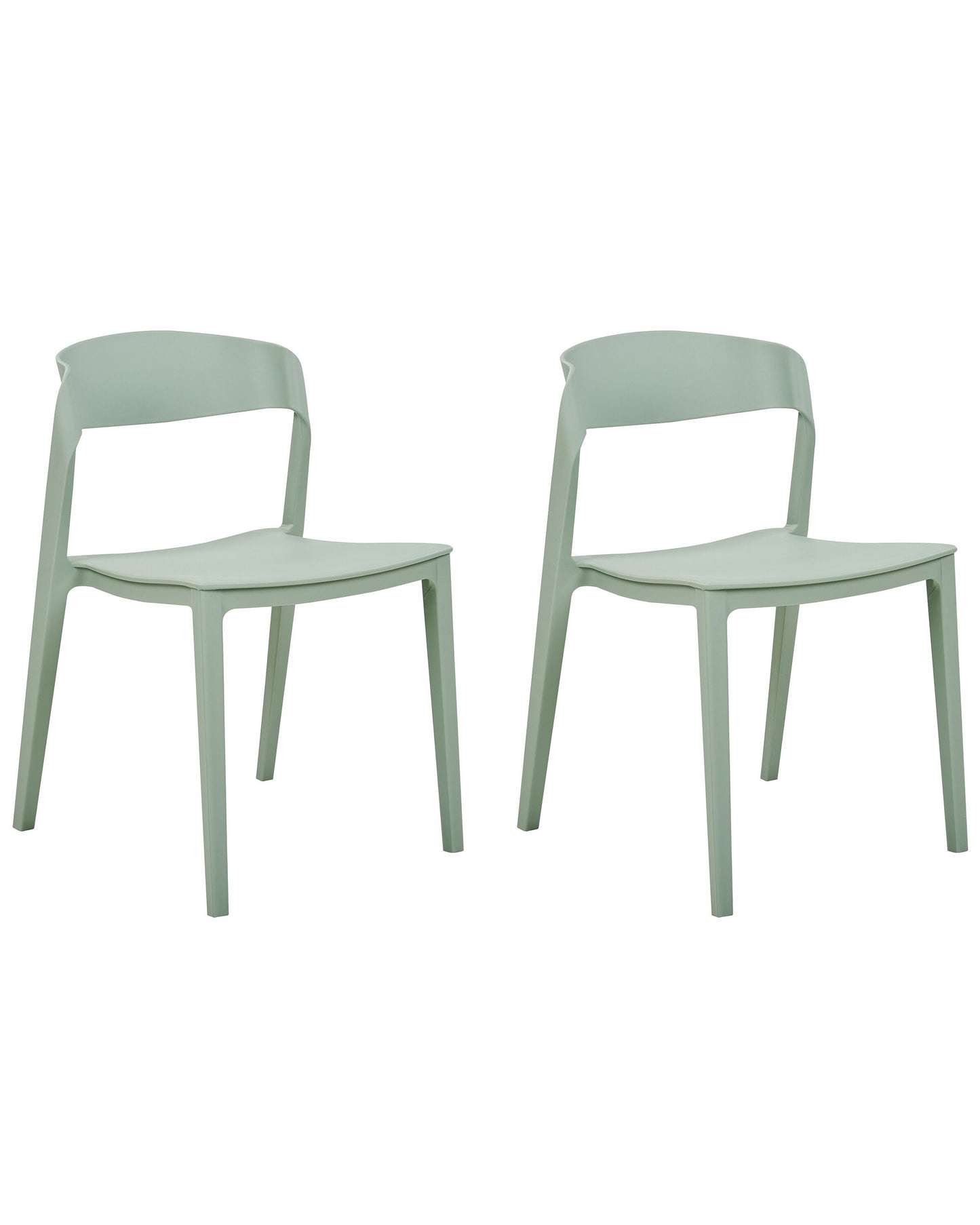 Mint Green Stackable Armless Dining Chairs Set of 2