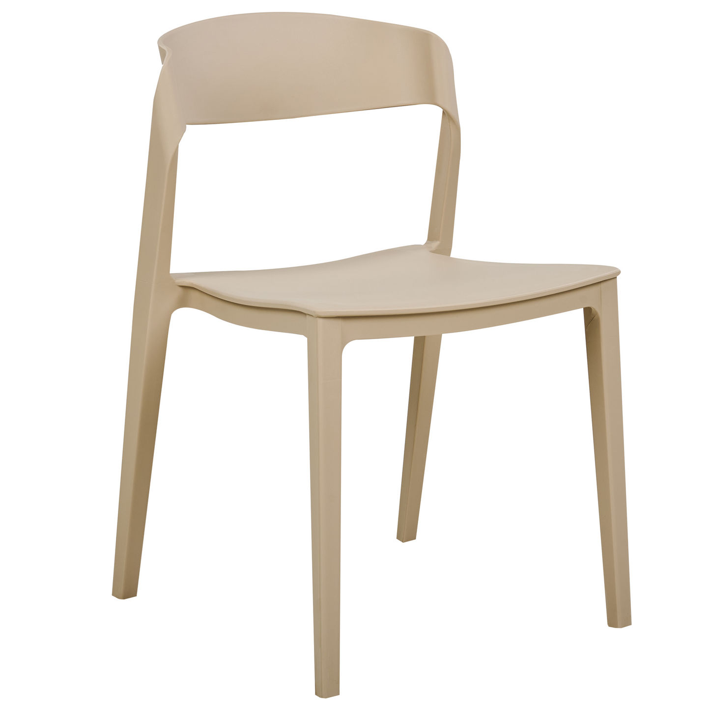 Beige Stackable Armless Dining Chairs Set Of 2 Contemporary Modern