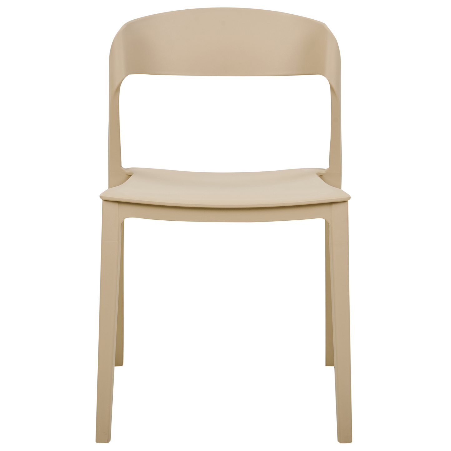 Beige Stackable Armless Dining Chairs Set Of 2 Contemporary Modern