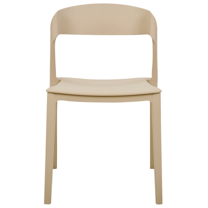 Beige Stackable Armless Dining Chairs Set Of 2 Contemporary Modern