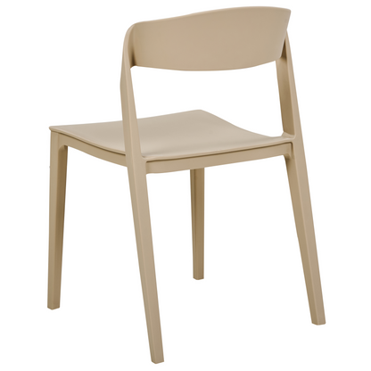 Beige Stackable Armless Dining Chairs Set Of 2 Contemporary Modern