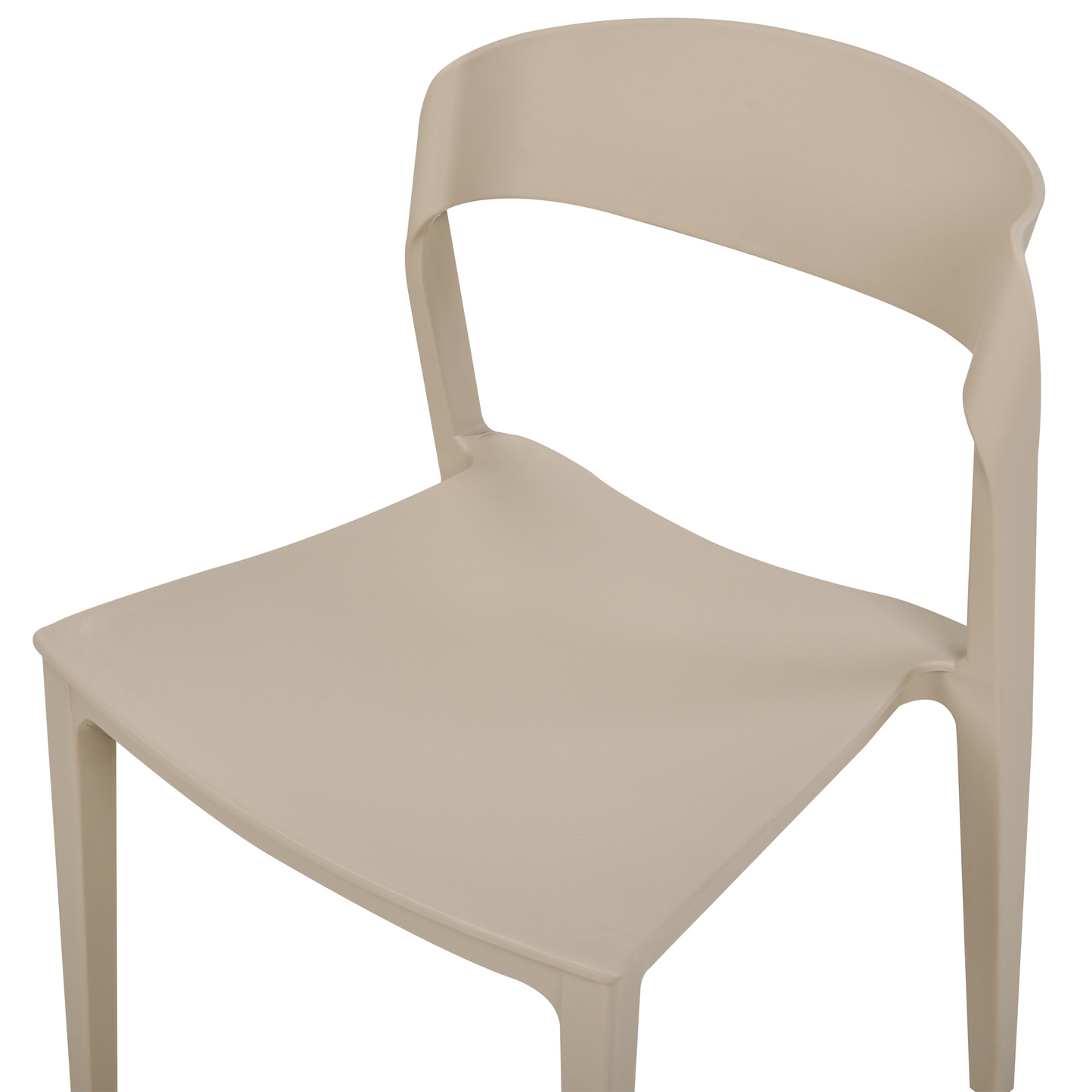 Beige Stackable Armless Dining Chairs Set Of 2 Contemporary Modern
