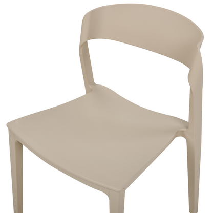 Beige Stackable Armless Dining Chairs Set Of 2 Contemporary Modern