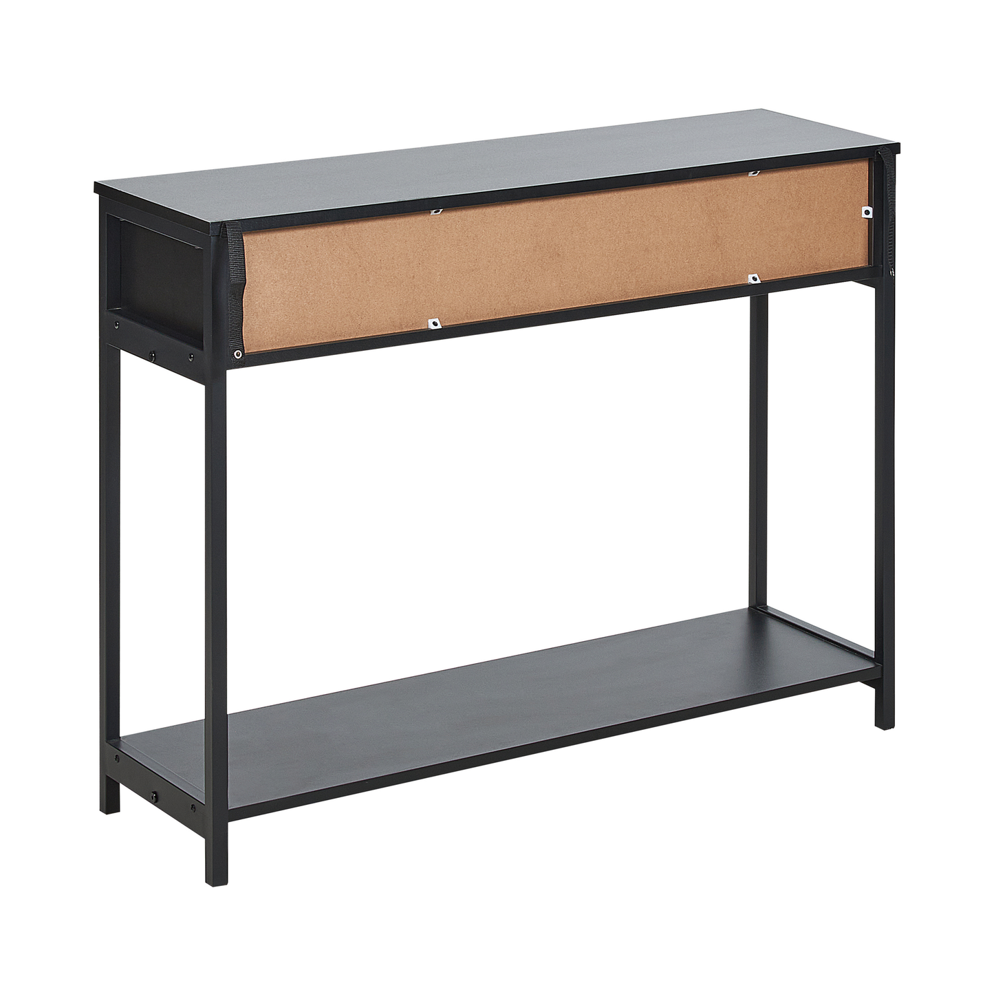 Boho Design Console Table Black Rubberwood 100 x 30 Two Drawers