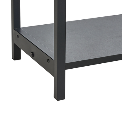 Boho Design Console Table Black Rubberwood 100 x 30 Two Drawers