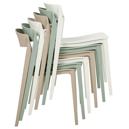 Mint Green Stackable Armless Dining Chairs Set of 2